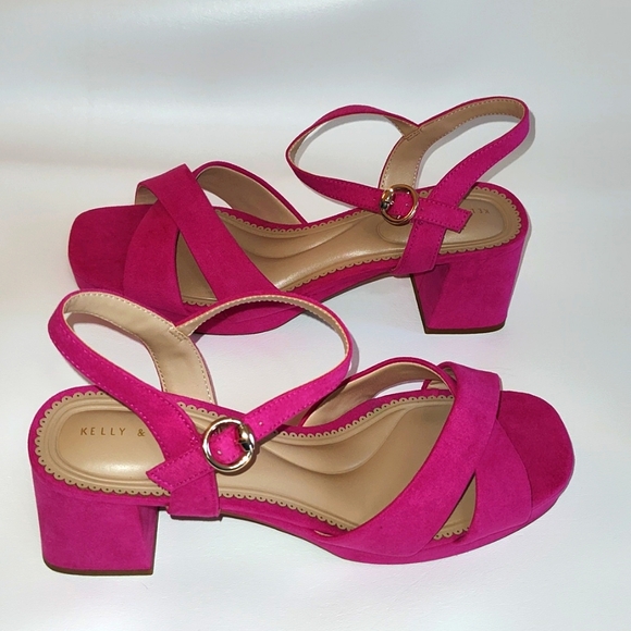 Kelly & Katie Liliena Platform Sandal Size 9.5 M Fuchsia Pink Strappy Dressy - Picture 5 of 16
